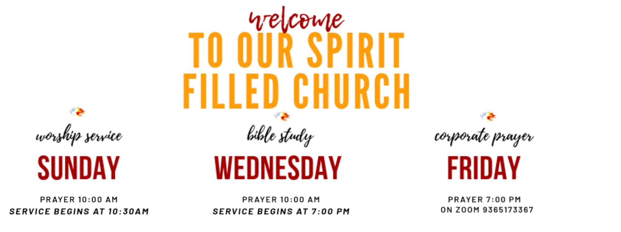 Welcome To Our Spirit Filled Church